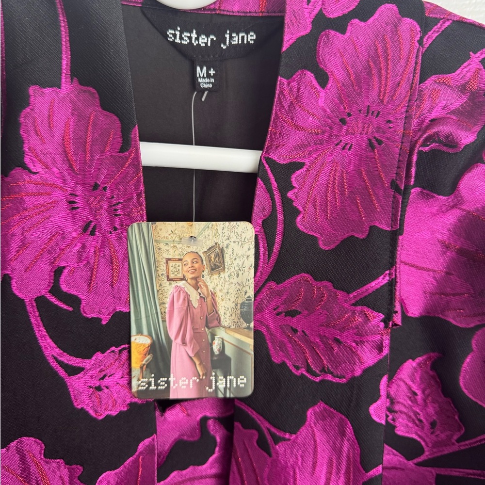 Sister Jane Black  with Fuchsia Floral Pattern